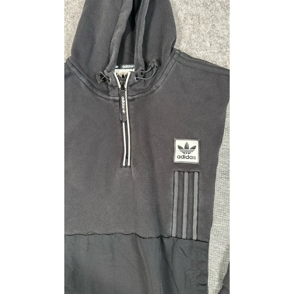 Adidas Originals ID96 1/4 zip hoodie black and grey heather Hoodie Size XL